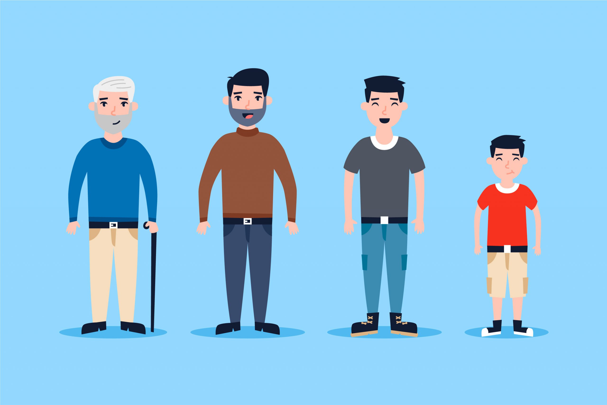Всех возрастов и полов. Иллюстрации людей разных возрастов. Люди разных возрастов картинки. Рисунки мужчин разного возраста. Мужчины разных возрастов.